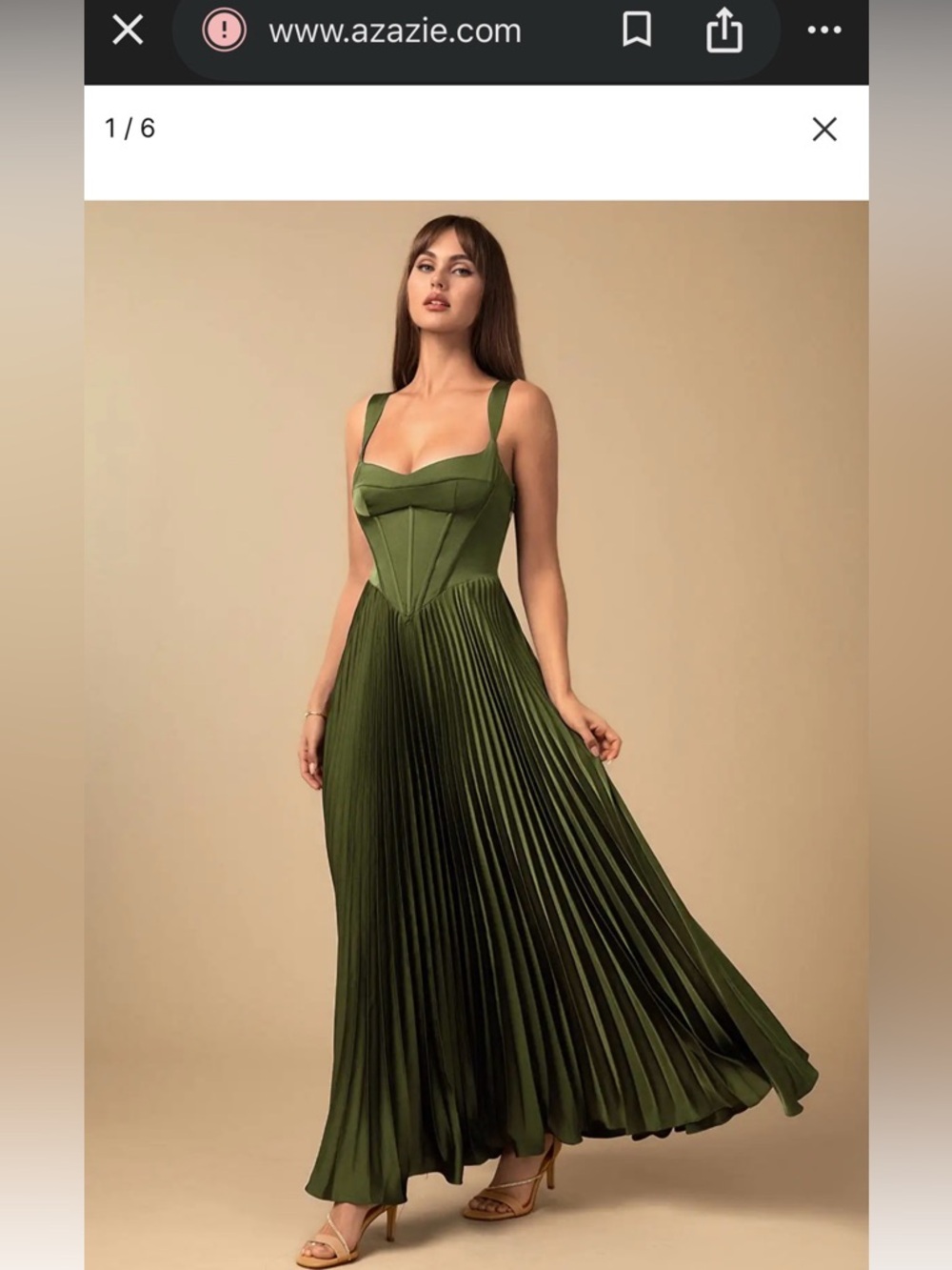 Azazie Olive Maxi Dress